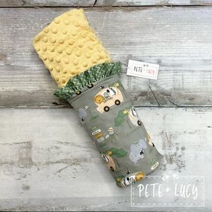 Mink baby blanket safari print Pete and Lucy